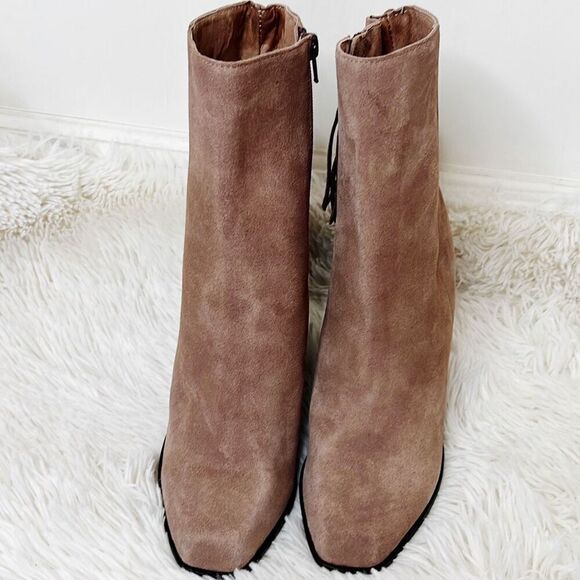 Jeffrey Campbell Suede Tassel Wedge Ankle Boot SZ 9.5 Brown - Picture 2 of 8